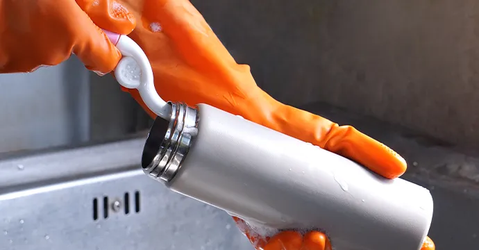 تنظيف عبوة الماء المعزولة